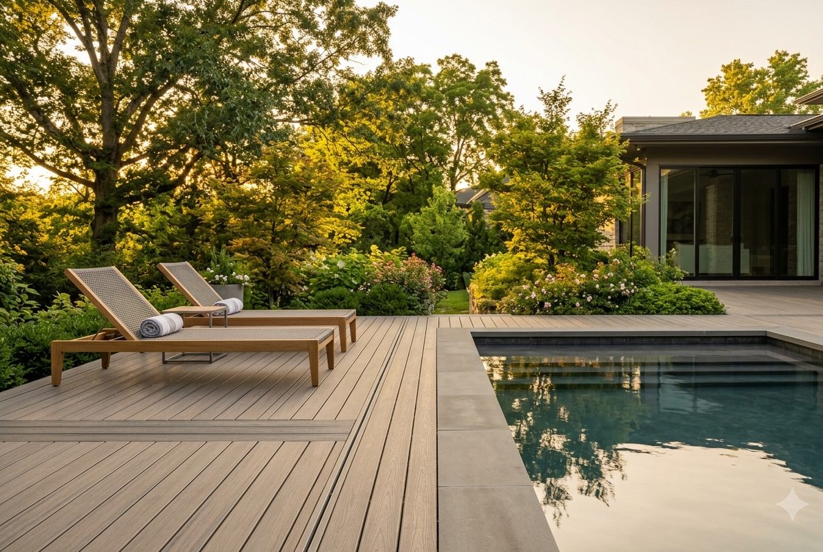 Pool deck and surround at a Nashville backyard